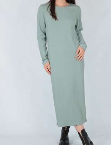 Rochie medie Pieces, verde opalin, XL