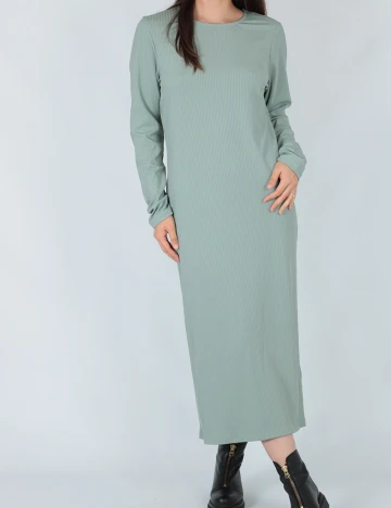 Rochie medie Pieces, verde opalin, XL Verde