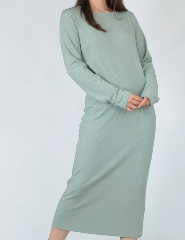 Rochie medie Pieces, verde opalin, XL Verde