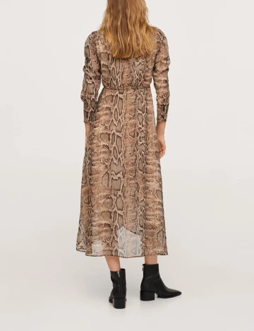Rochie medie Mango, imprimeu sarpe, XL Animal print