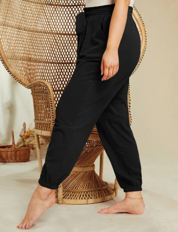 Pantaloni SHEIN CURVE, negru, XL