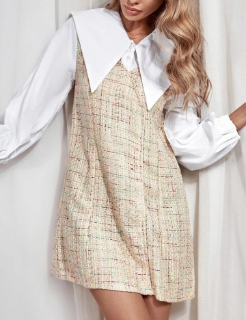 Rochie scurta SHEIN, crem, S