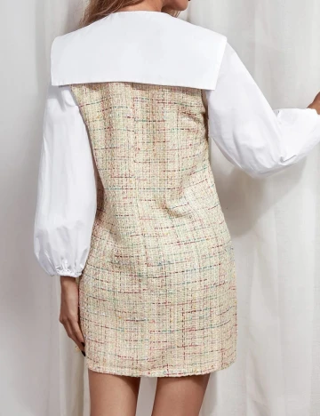 Rochie scurta SHEIN, crem, S