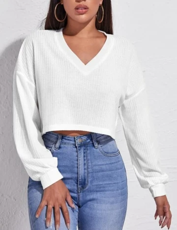 Top SHEIN, alb, S