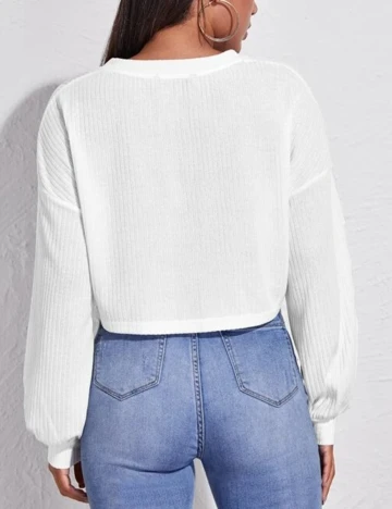 Top SHEIN, alb, S