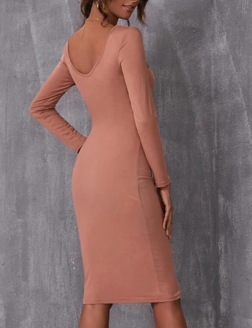 Rochie scurta SHEIN, roz pudra inchis, L Roz