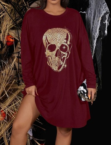 Rochie scurta SHEIN CURVE, visiniu, 2XL