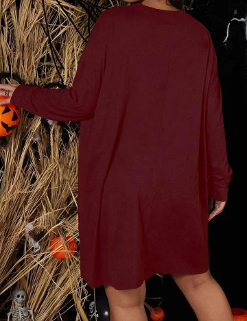 Rochie scurta SHEIN CURVE, visiniu, 2XL Rosu