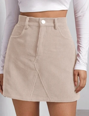 Fusta SHEIN, crem, M