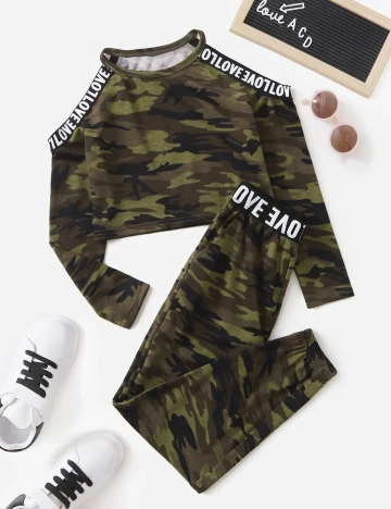 Compleu Shein Kids, army, 9 ANI