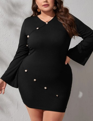 Rochie scurta SHEIN CURVE, negru, 3XL