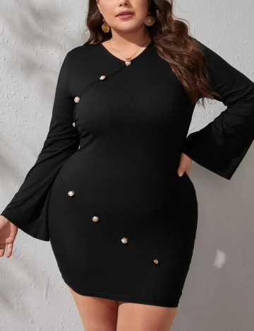 Rochie scurta SHEIN CURVE, negru, 3XL