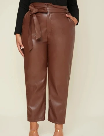 Pantaloni SHEIN CURVE, maro, 3XL