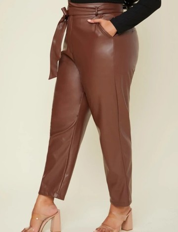 Pantaloni SHEIN CURVE, maro, 3XL