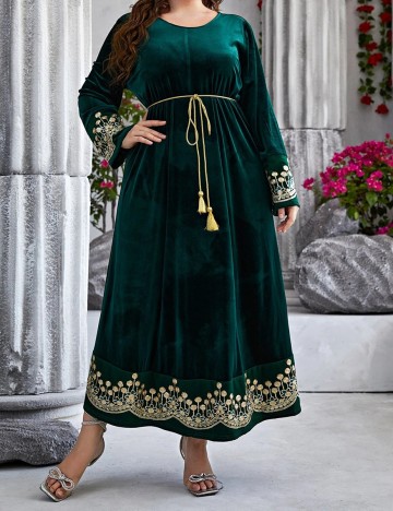 Rochie lunga SHEIN CURVE, verde, 3XL
