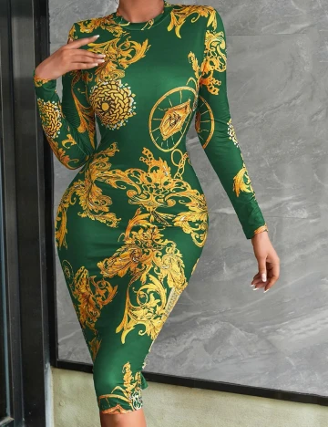 Rochie medie SHEIN, verde, XS