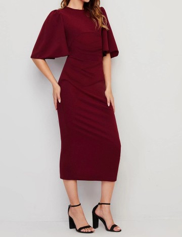 Rochie medie SHEIN, grena, L