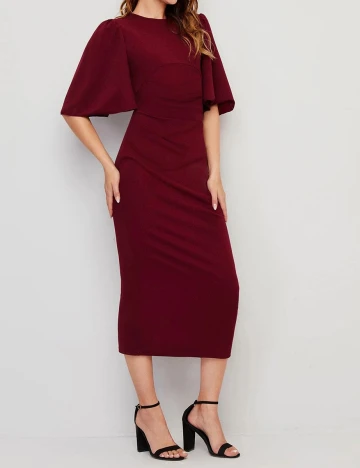 Rochie medie SHEIN, grena, L